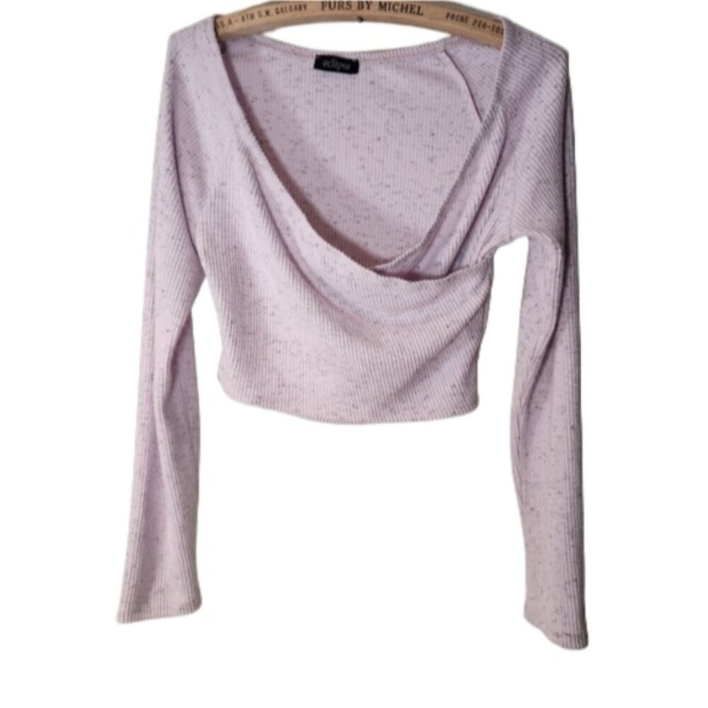 Large Eclipse Light Purple Speckled Crop‎ Top